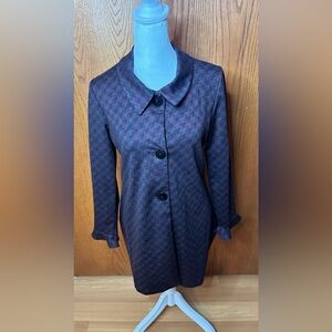 Andria Lieu Collection Ruffled Sleeve Jacket Red And Black Buttons Size Medium